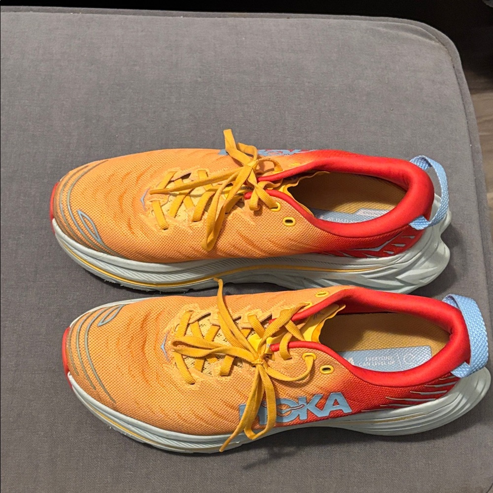 Hoka Men's Orange Athletic Shoes Size 10 Great Condition.